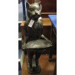 20th Century large cast metal advertising study of a standing cat holding bowl. (B.P. 24% incl.