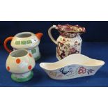 Shelley Mabel Lucie Attwell part teaset comprising: teapot (lacking lid) and sucrier,