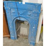 Late 19th/early 20th Century painted cast iron fireplace. (B.P. 24% incl.