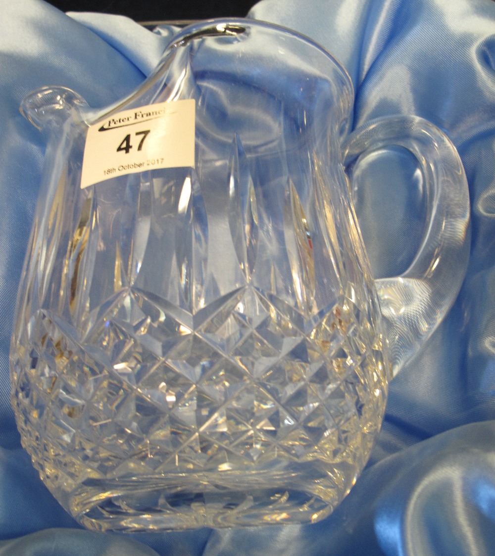 Cut glass water jug in Waterford crystal glass box. (B.P. 24% incl.