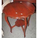 Edwardian mahogany piecrust two tier occasional table on cabriole legs. (B.P. 24% incl.