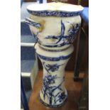 Late 19th/early 20th Century pottery twin handled jardiniere on stand,
