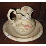 20th Century Ironstone florally decorated jug and basin set. (B.P. 24% incl.