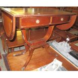 Mahogany finish reproduction sofa table. (B.P. 24% incl.