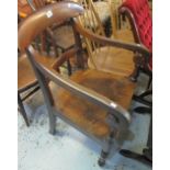 Early 19th Century oak bar back open arm carver chair. (B.P. 24% incl.