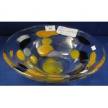 European Art Glass fruit bowl with indistinct signature, possibly Polish. (B.P. 24% incl.