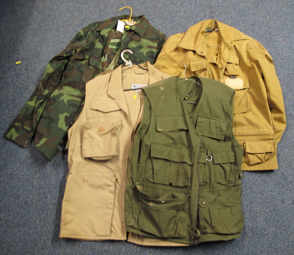 Army style camouflage jacket and trousers, khaki fishing coat, - Image 2 of 2