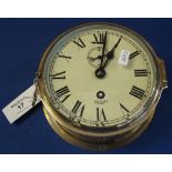 Smith's Astral brass ship's bulkhead type clock with subsidiary seconds dial. (B.P. 24% incl.