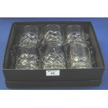 Boxed set of six Royal Doulton crystal stemware whisky tumblers. (B.P. 24% incl.