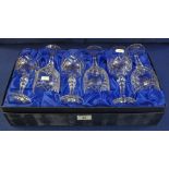 Cased set of six Bohemia crystal glass wine glasses. (B.P. 24% incl.