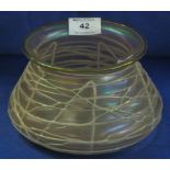 Art Glass web design iridescent squat vase, unmarked. (B.P. 24% incl.