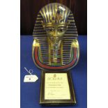Boehm bone porcelain limited edition model of Tutankhamun mask, limited edition: 120/500,