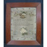 19TH CENTURY CHILD'S NEEDLEPOINT SAMPLER