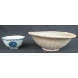 TWO EARLY CERAMIC BOWLS PORCELAIN ITEMS