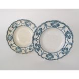 A pair of English blue and white ceramic dishes c19th century. W23cm. (2)