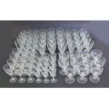 A collection of Luminarc 'Flamenco' stemglasses comprising 12 champagne flutes, 12 large, 12 medium,