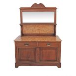 A French style c19th century mahogany side board / dresser / lavomano, with two drawers over two