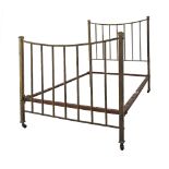 A French style c19th century Brass Bed. W124cm, L205cm, H143cm.