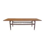 An English G-plan Danish Design teak oblong coffee table of the 1960s. Stamped with the original G-