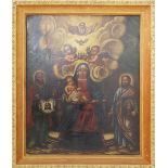 The Coronation of the Virgin or Coronation of Mary holding the Christ with God the Father and the