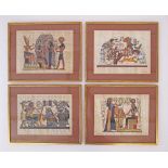 A collection of 4 Egyptian papyrus prints framed 52X42cm each. (4)