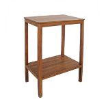 A walnut two tier side table. Early 20th century, probably English. 55X36cm, H80cm.