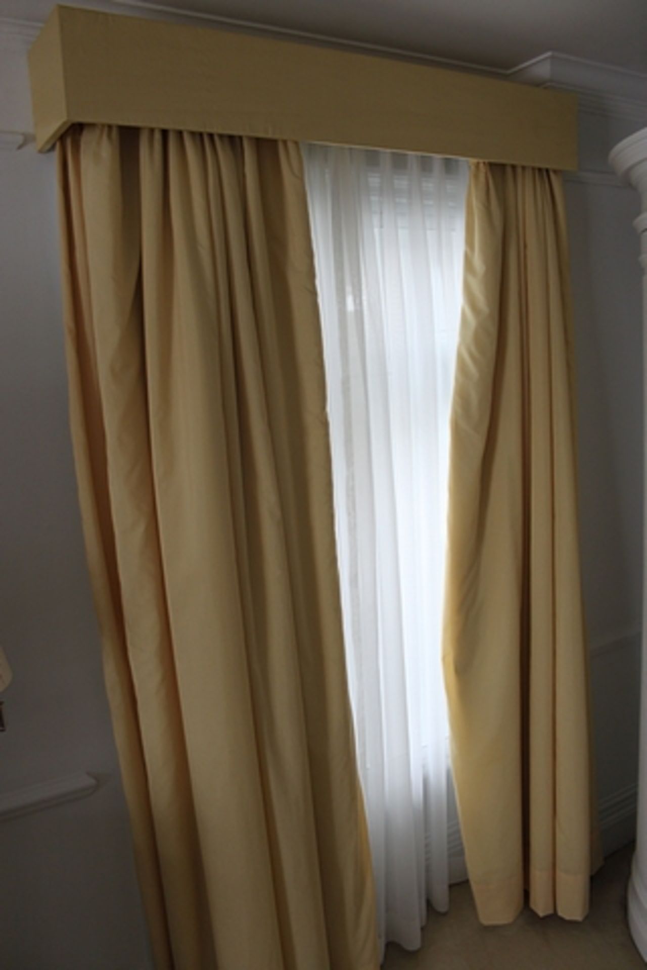 A pair of luxury lined canary yellow curtains each panel 1000mm x 2300mm