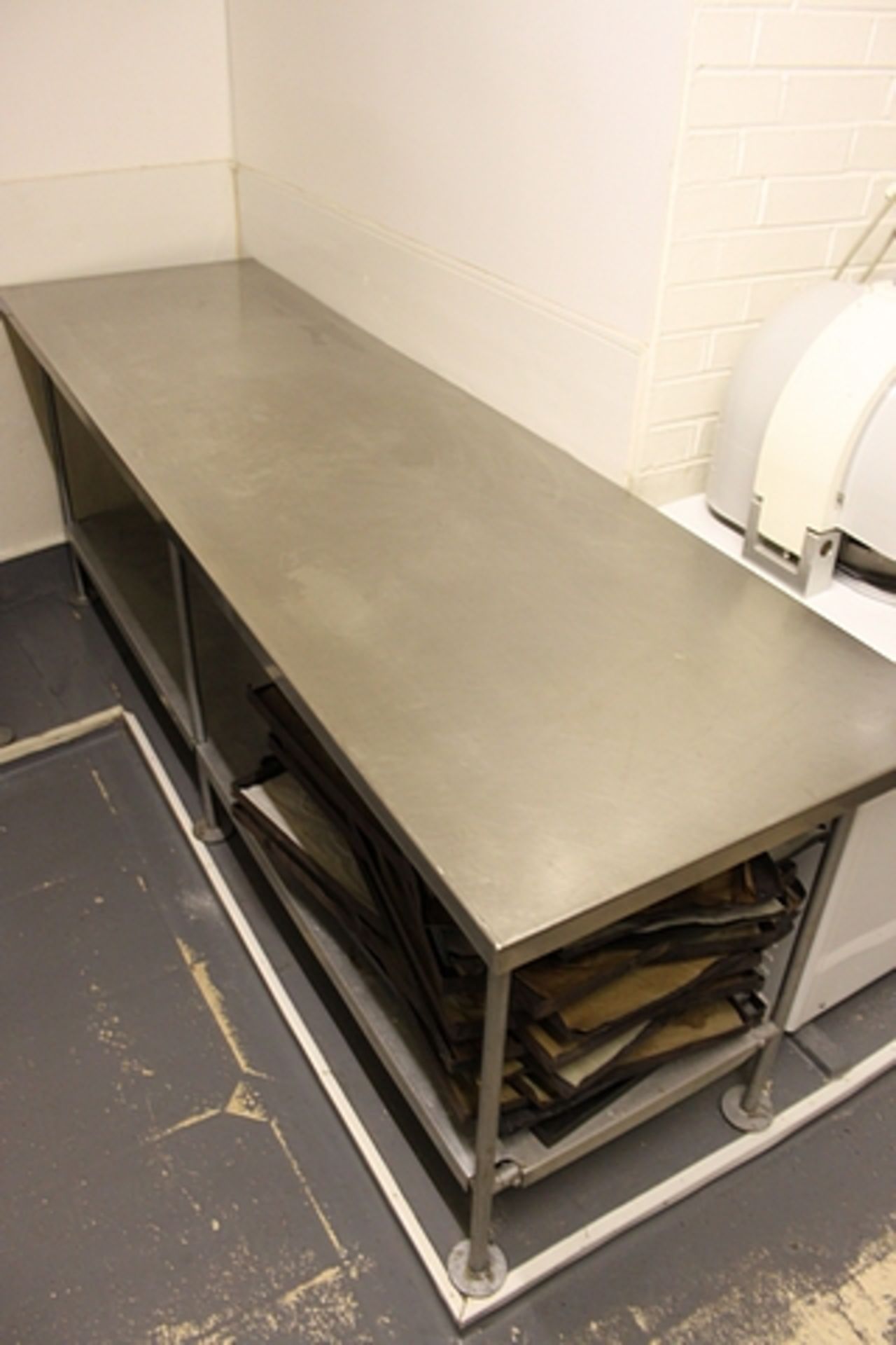 Stainless table with under shelf 2360mm x 690mm
