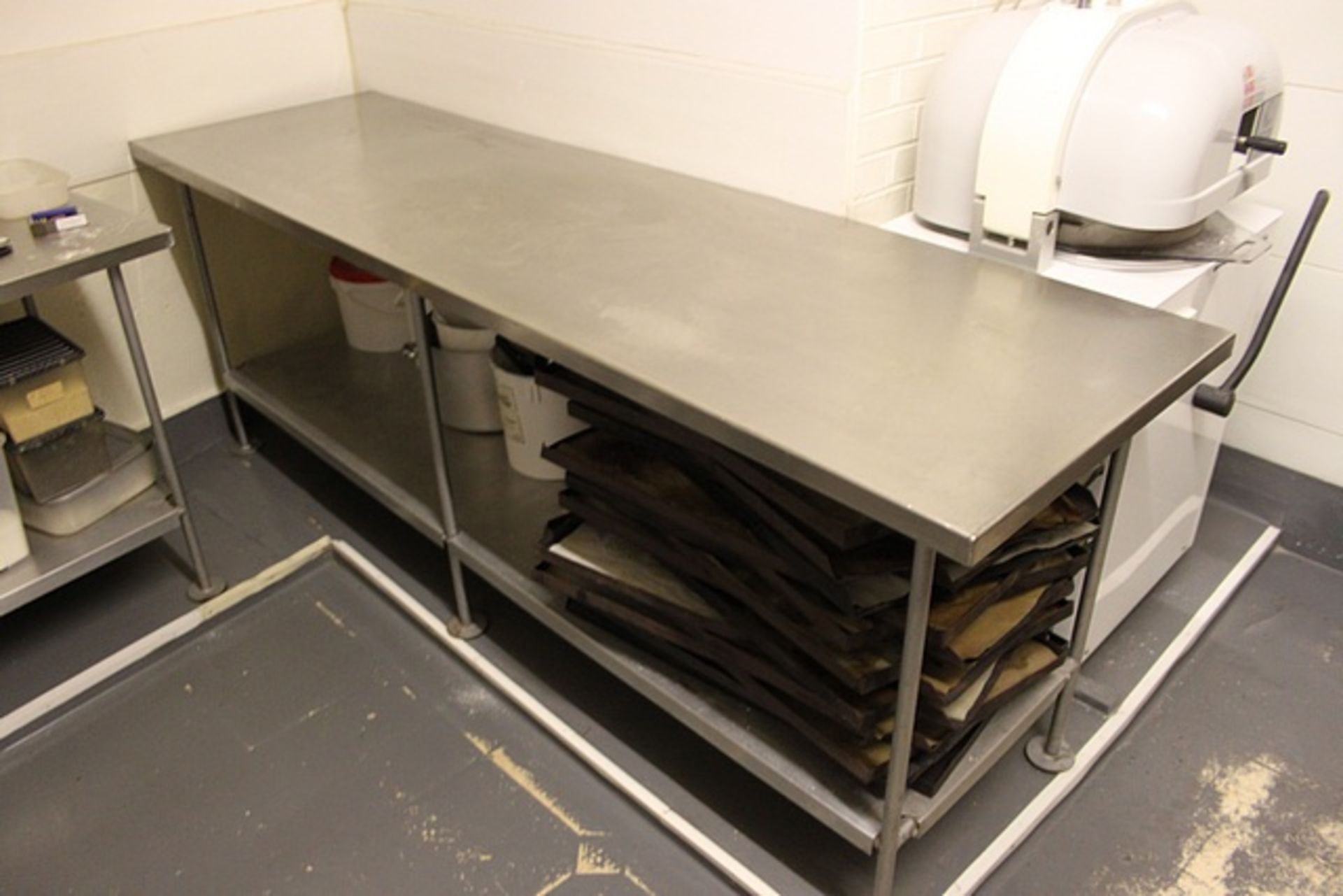 Stainless table with under shelf 2360mm x 690mm