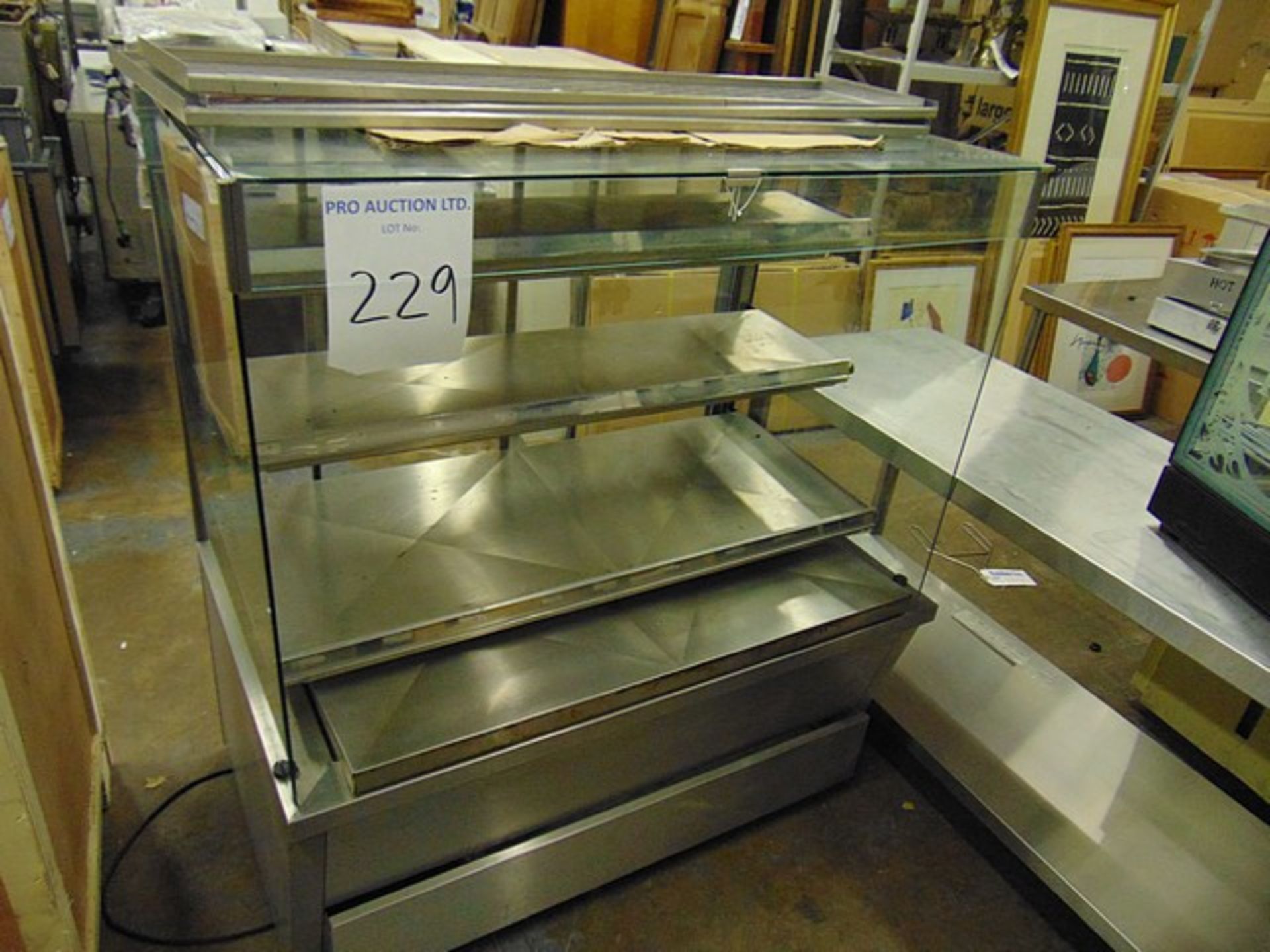 Glass display deli heated freestanding reach in counter 1200mm x 690mm x 1350mm