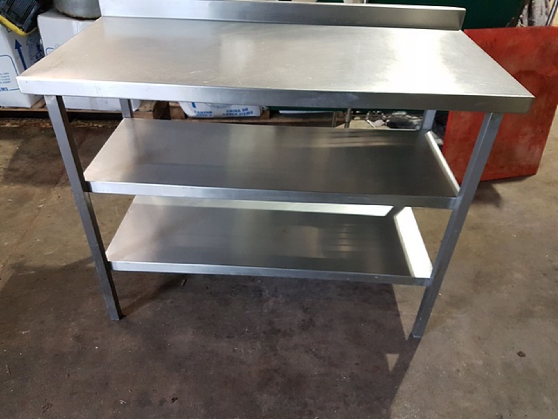 Stainless steel preparation table with two shelves 1200mm x 600mm x 940mm