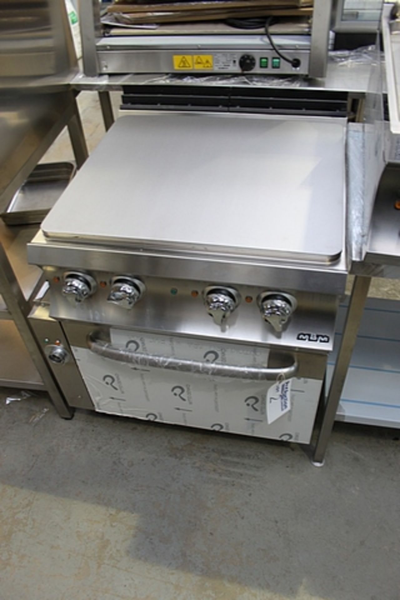 MBM EF077 (s.n 1075328) smooth top solid girddle with oven 3 phase