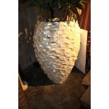 Vase Oval Kabibe the white shell is heat moulded into a lovely accent stool the piece is faceted and