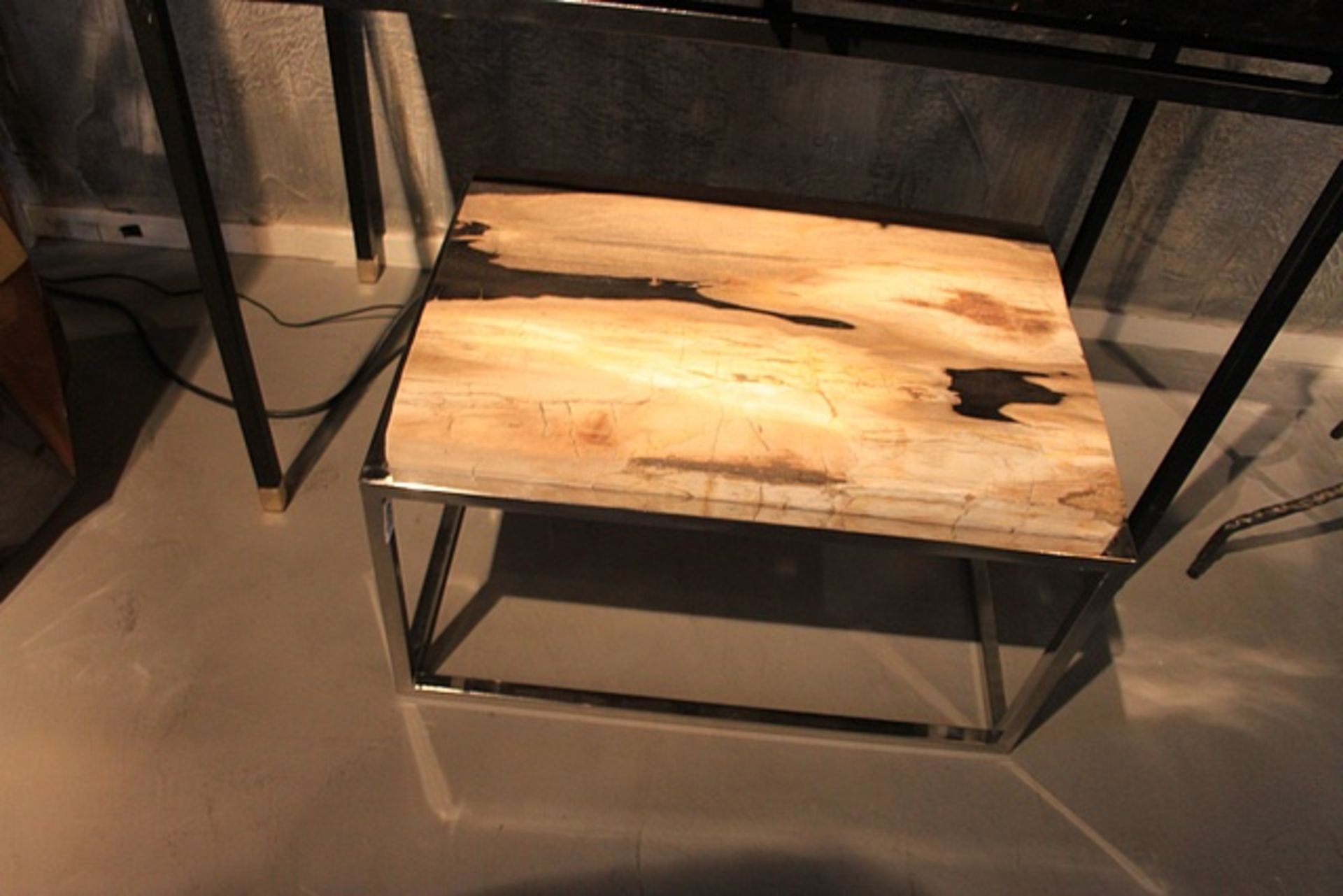 Coffee Table Lakor natural solid top in petrified wood - petrified wood is the name given to a