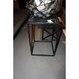 Side Table Komodo black solid top in black petrified wood - petrified wood is the name given to a