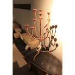 Candle Holder a twelve arm candelabra hand forged in copper beautifully constructed copper