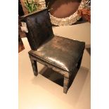 Dining Chair Helsinki hand crafted and upholstered in black platinum rusty cow hide 54x60.5x84cm