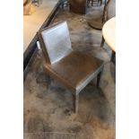 Dining Chair Helsinki hand crafted upholstered in Lucido Vertigo grey Cow Leather 54x61x84cm Cravt