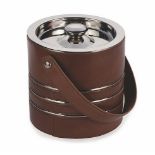 Ice bucket a luxurious bar essential a stainless steel pale wrapped in hand tooled natural antique