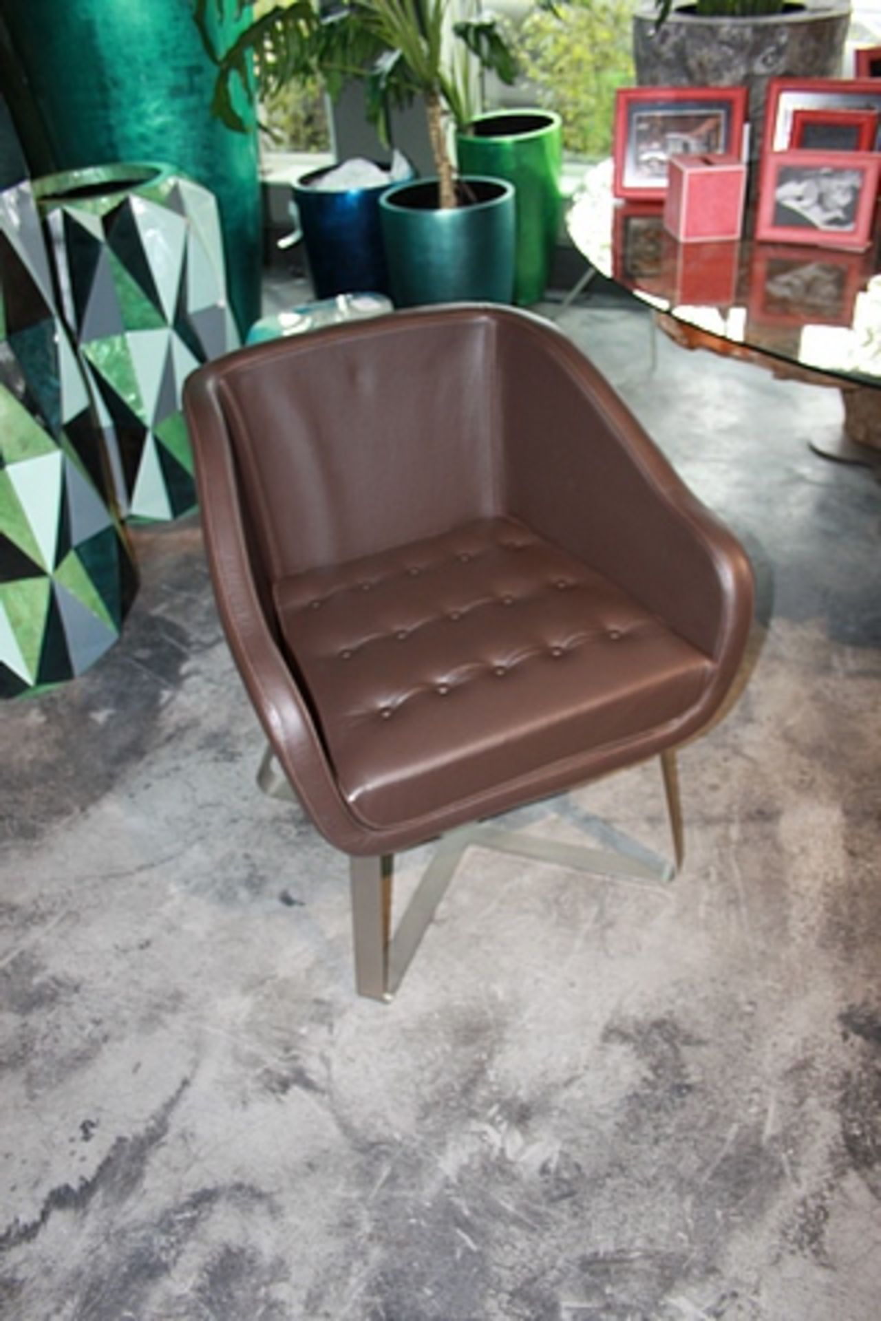 Armchair Alder a handmade tufted leather armchair mounted on a metal frame 71x67x87cm Cravt SKU