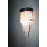 Wall Lamp Selenite a luxurious selenite wall sconce with single lamp in a darkened metal finish