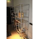 { Option of lots: 626, 627 } Shelf Textured Stainless Steel and Translucent Fiber Tidy, Small but