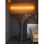 Floor Lamp Nimbus made from chrome fine iron wire reflecting a seductive piece with an elegant