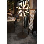 Floor Lamp Star 32 a contemporary selenite stone lamp on metal structured base this crystal lamp