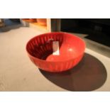 Bowl Orange classic two-tone vintage circular bowl featuring a wraparound cut out design and