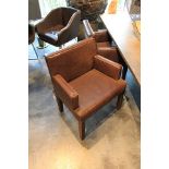 Stockholm Dining Armchair upholstered in a rusty borwn cow leather 70x61x84cm Cravt SKU 850127