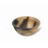 Bowl borja round inside polished outside natural buffalo horn. Used in traditional barber shops,