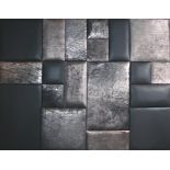 Wall panel covering black platinum leather black platinum. Blocks of colour, bold and striking and