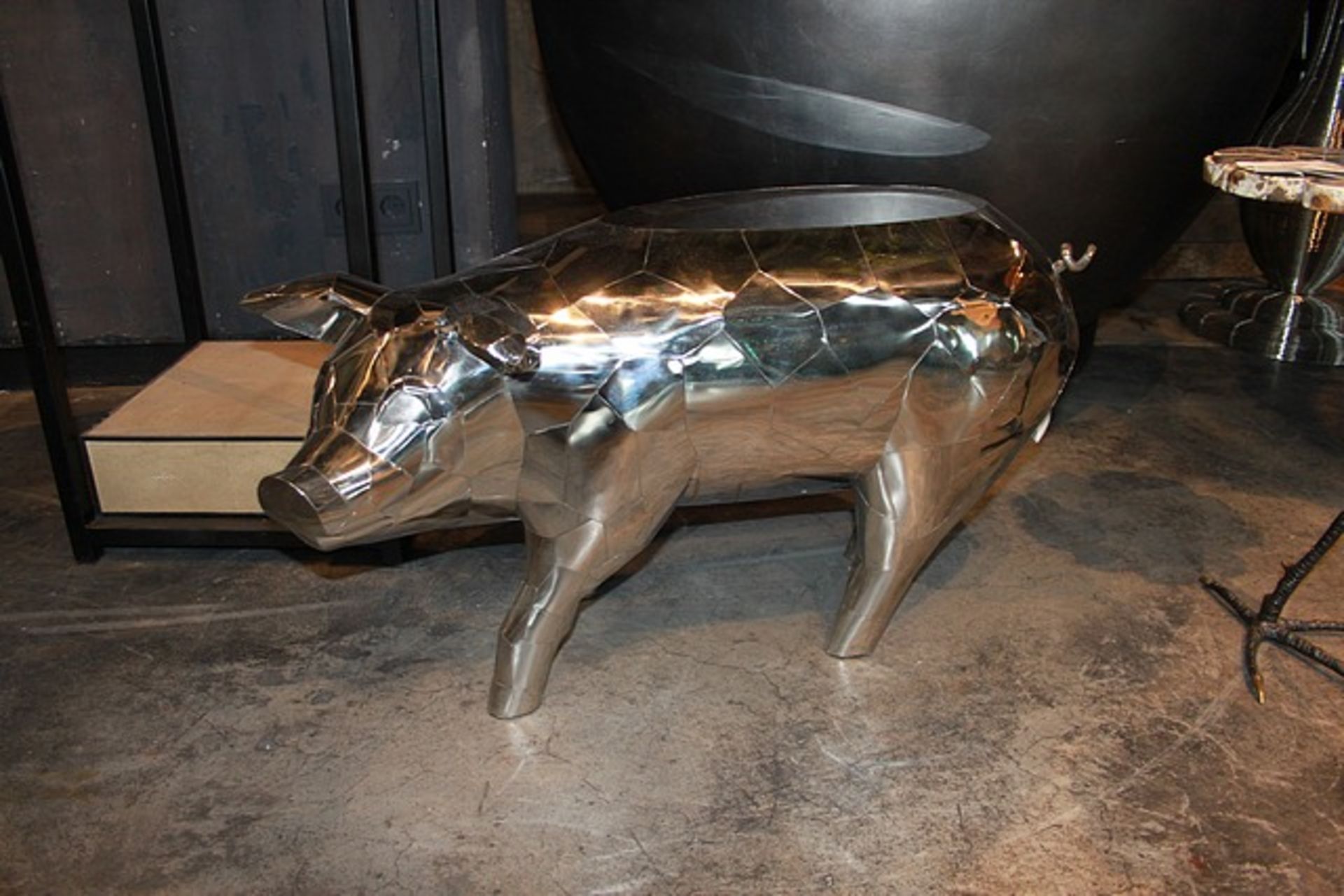 Side Table Mr Piggy Babe - exceptionally structured stainless steel a real talking point within your