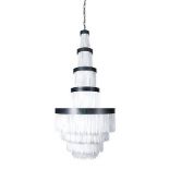 Hanging Lamp show-stopping tiered effect Selenite chandelier style illuminator, embellished with